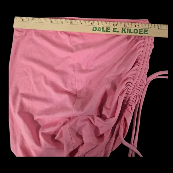 NWOT May Pink Mini Skirt Set Halter Top Ruched Skirt 2PC - Picture 6 of 10